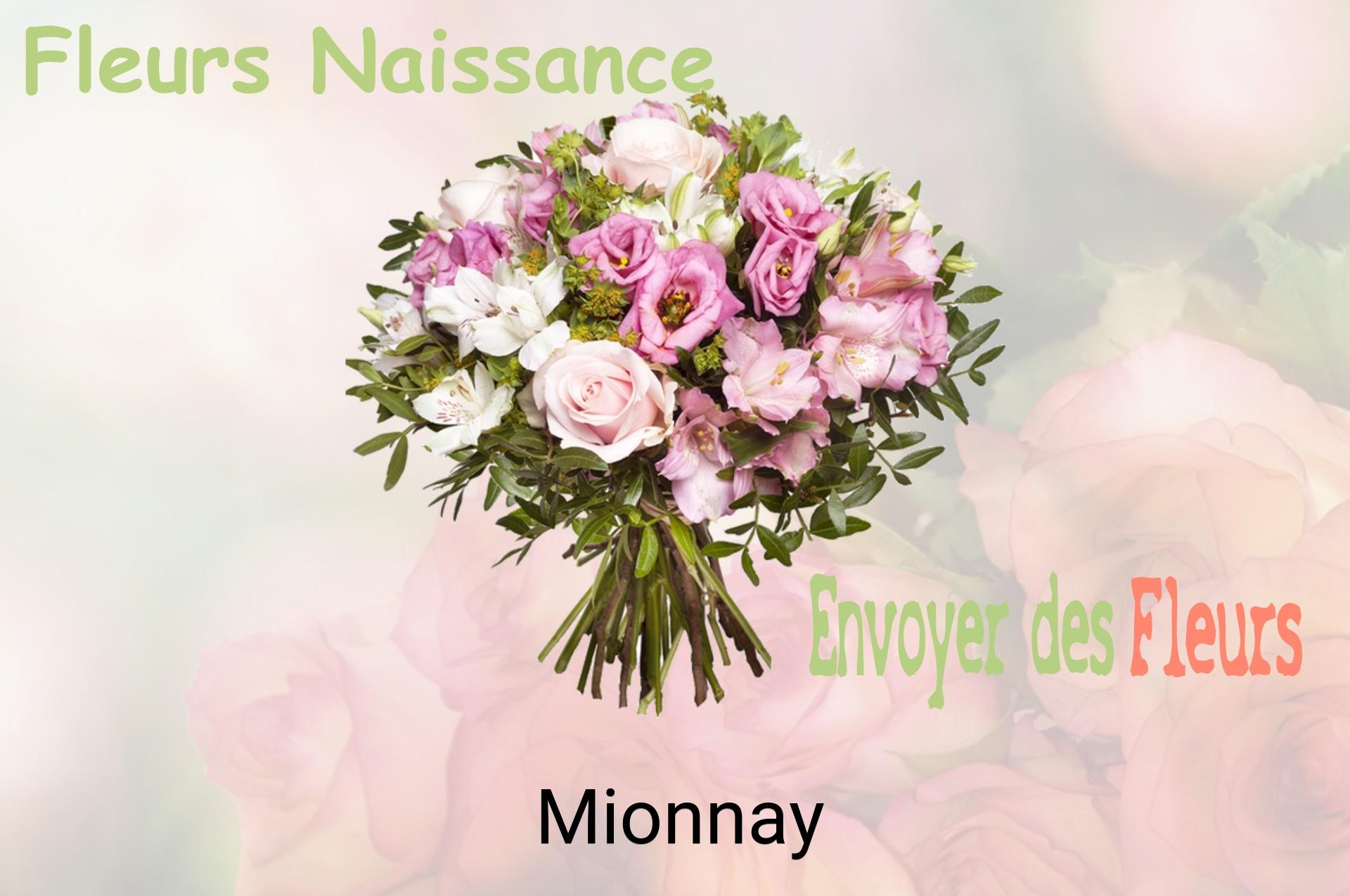 Bouquet de fleurs de naissance livré à Mionnay