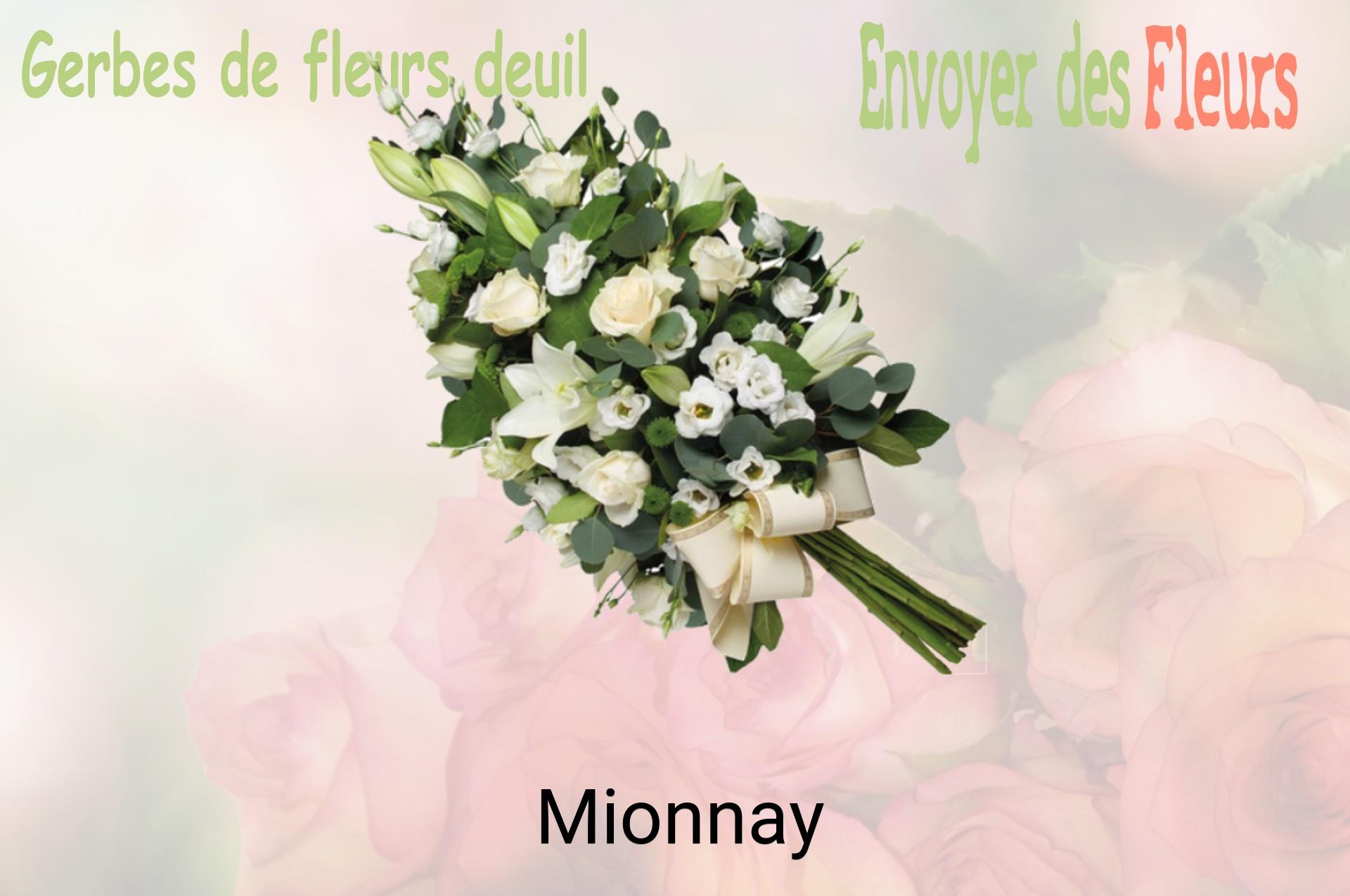 Gerbe de fleurs de deuil livrée à Mionnay